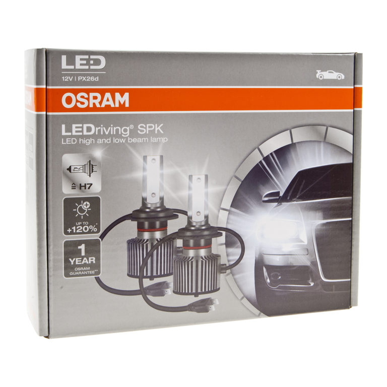 Лампа светодиодная 12V H7 PX26d +120% 6000K (2шт.) Led Cool White Ledriving SPK, 64210DWSPK, OSRAM