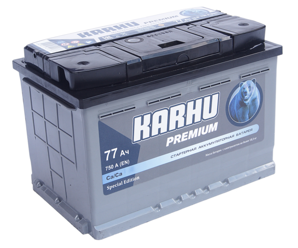 Аккумулятор KARHU Premium 77А/ч, P 077 11 18 01 0021 09 11 0 R, KAINAR