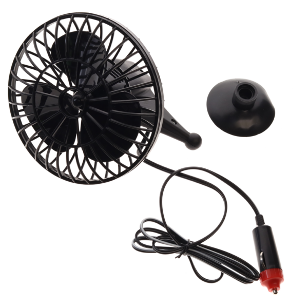 Вентилятор в салон 12V на платформе черный, 9041J, JT INDUSTRIAL
