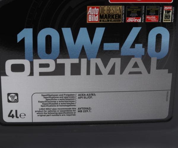 Масло моторное OPTIMAL 10W40 п/синт.4л, 3930, LIQUI MOLY